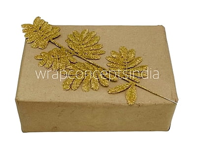 Gold Glitter Leaf on stick New 5