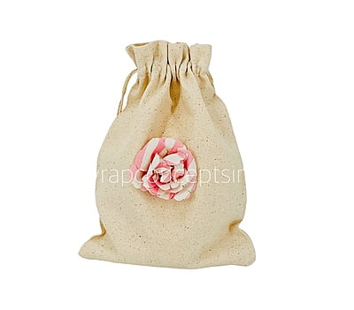 Burlap Flowers - Pink & White Burlap Flowers - Pink & White