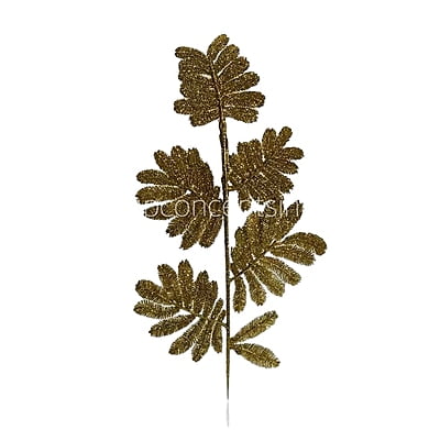 Gold Glitter Leaf on stick New 5