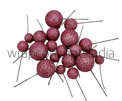 Pink Glitter Faux Balls - 20 Pcs