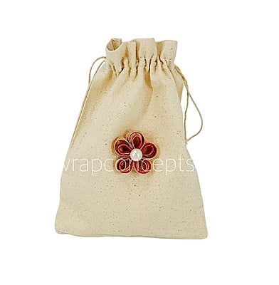 Burlap Rope Tied Flower with Faux Pearl Burlap Rope Tied Flower with Faux Pearl