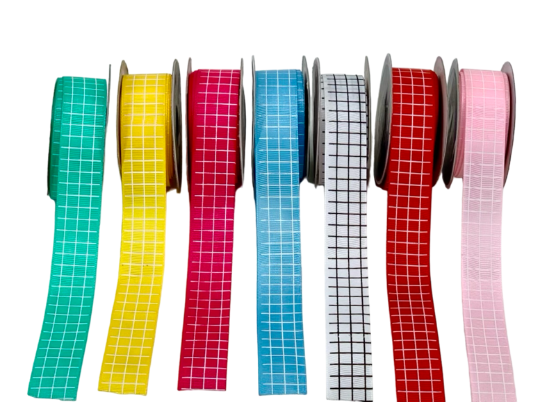 Baby Pink & White Check Ribbon
