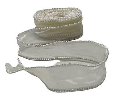 Sheer Ribbon with Pearl Edges