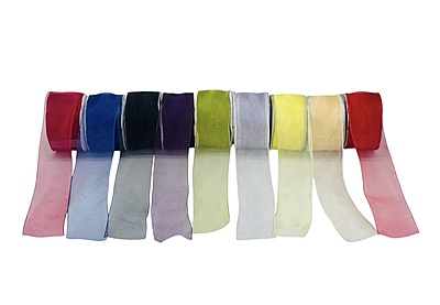 Sheer Ribbon with Wired Edges - 7cms
